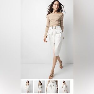 White House Black Market White Pencil Skirt